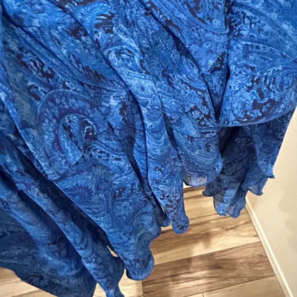 Jones Maxi Dress Womens 16 Blue Tiered Boho Party Dress - Picture 6 of 6